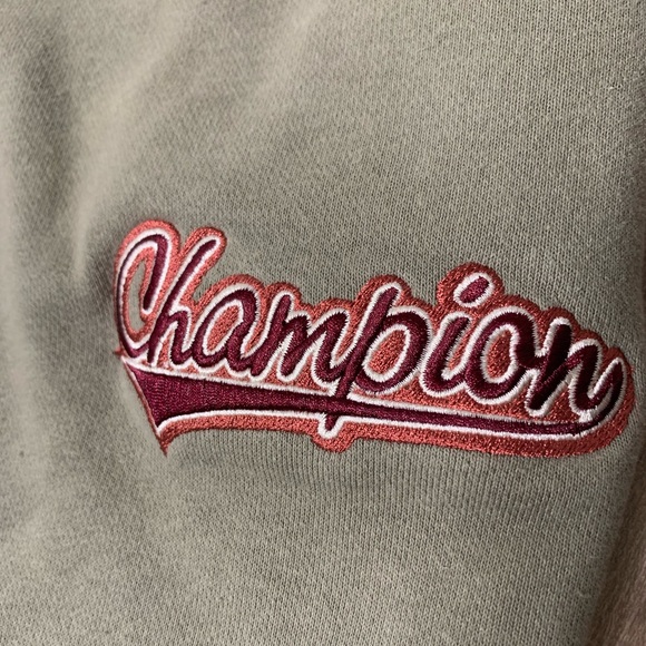 Champion green and burgundy embroidered sweatpants Sz S - Picture 3 of 9